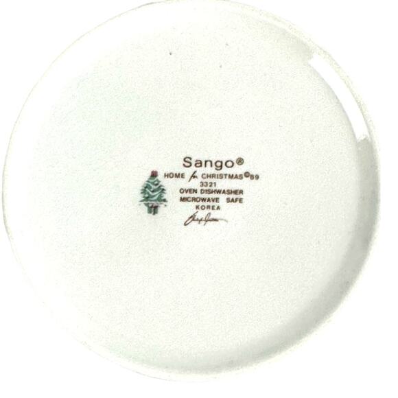 Sango Home for Christmas 1989 Korea Gold Mark #3321 Sugar Bowl with Lid - Picture 8 of 9